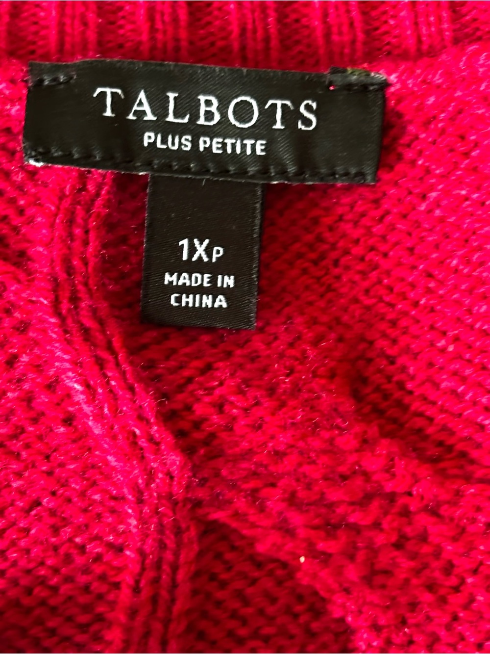Talbots Cable Knit V-Neck Sweater Vest Fall Berry Size 1XP - Picture 4 of 5